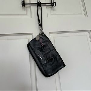 Coach Black Leather Wristlet
